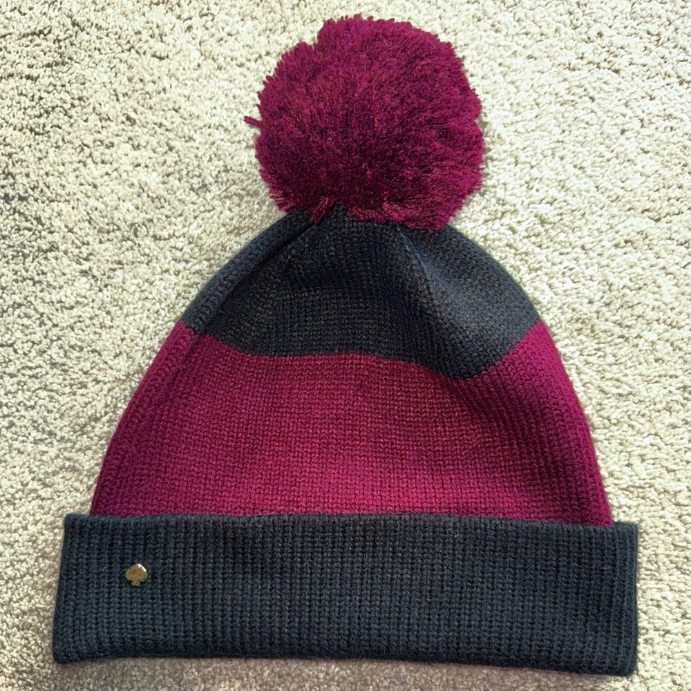 Kate Spade New York Colorblock Pom Pom Beanie, OS, NWOT